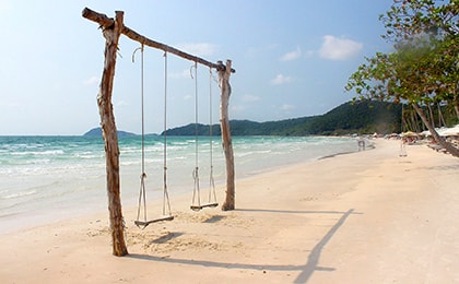 Пляж Бай Сао с белоснежным песком и бирюзовой водой на юге Фукуока